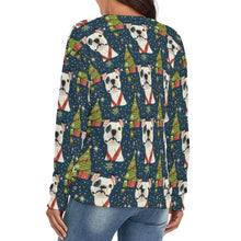 Load image into Gallery viewer, Winter Whimsy Pit Bull Women&#39;s V-Neck Christmas Sweater-Apparel-Apparel,Christmas,Dog Mom Gifts,Pit Bull,Sweater,Sweatshirt-4
