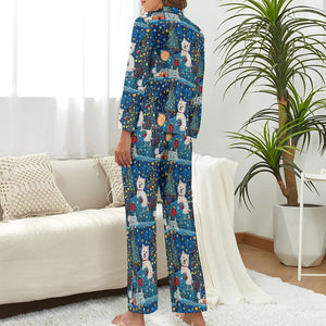 Winter Whimsy Westies Christmas Pajamas Set for Women-Pajamas-Apparel, Christmas, Dog Mom Gifts, Pajamas, West Highland Terrier-3