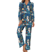 Load image into Gallery viewer, Winter Whimsy Westies Christmas Pajamas Set for Women-Pajamas-Apparel, Christmas, Dog Mom Gifts, Pajamas, West Highland Terrier-4