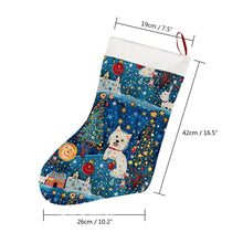 Load image into Gallery viewer, Winter Whimsy Westies Christmas Stocking-Christmas Ornament-Christmas, Home Decor, West Highland Terrier-26X42CM-White2-4