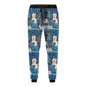 Winter Whimsy Westies Christmas Unisex Sweatpants-Apparel-Apparel, Christmas, Dog Dad Gifts, Dog Mom Gifts, Pajamas, West Highland Terrier-4