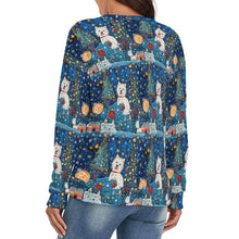 Load image into Gallery viewer, Winter Whimsy Westies Women's V-Neck Christmas Sweater-Apparel-Apparel,Christmas,Dog Mom Gifts,Sweater,Sweatshirt,West Highland Terrier-3