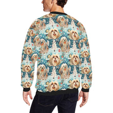 Load image into Gallery viewer, Winter Whiskers Shih Tzu Christmas Fuzzy Sweatshirt for Men-Apparel-Apparel, Christmas, Dog Dad Gifts, Shih Tzu, Sweatshirt-2