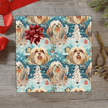 Load image into Gallery viewer, Winter Whiskers Shih Tzu Christmas Gift Wrapping Paper - 2 Rolls-Christmas Ornament-Christmas,Shih Tzu,Wrapping Paper-1