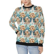 Load image into Gallery viewer, Winter Whiskers Shih Tzu Christmas Sweatshirt for Women-Apparel-Apparel, Christmas, Dog Mom Gifts, Shih Tzu, Sweatshirt-S-1