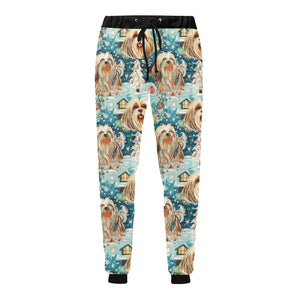 Winter Whiskers Shih Tzu Christmas Unisex Sweatpants-Apparel-Apparel, Christmas, Dog Dad Gifts, Dog Mom Gifts, Pajamas, Shih Tzu-4