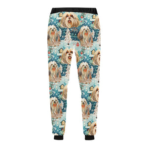 Winter Whiskers Shih Tzu Christmas Unisex Sweatpants-Apparel-Apparel, Christmas, Dog Dad Gifts, Dog Mom Gifts, Pajamas, Shih Tzu-5