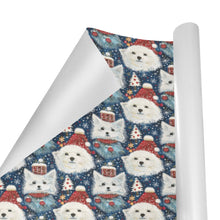 Load image into Gallery viewer, Winter Wonderland American Eskie Christmas Gift Wrapping Paper - 2 Rolls-Christmas Ornament-American Eskimo Dog,Christmas,Wrapping Paper-3