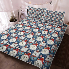 Load image into Gallery viewer, Winter Wonderland American Eskie Christmas Quilt Blanket Bedding Set-Bedding-American Eskimo Dog, Bedding, Blankets, Christmas, Home Decor-3