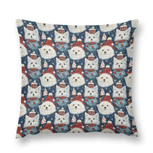 Load image into Gallery viewer, Winter Wonderland American Eskie Christmas Soft Plush Pillowcase-Home Decor-American Eskimo Dog, Christmas, Home Decor, Pillows-12 &quot;×12 &quot;-4