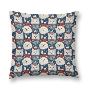 Winter Wonderland American Eskie Christmas Soft Plush Pillowcase-Home Decor-American Eskimo Dog, Christmas, Home Decor, Pillows-12 "×12 "-4