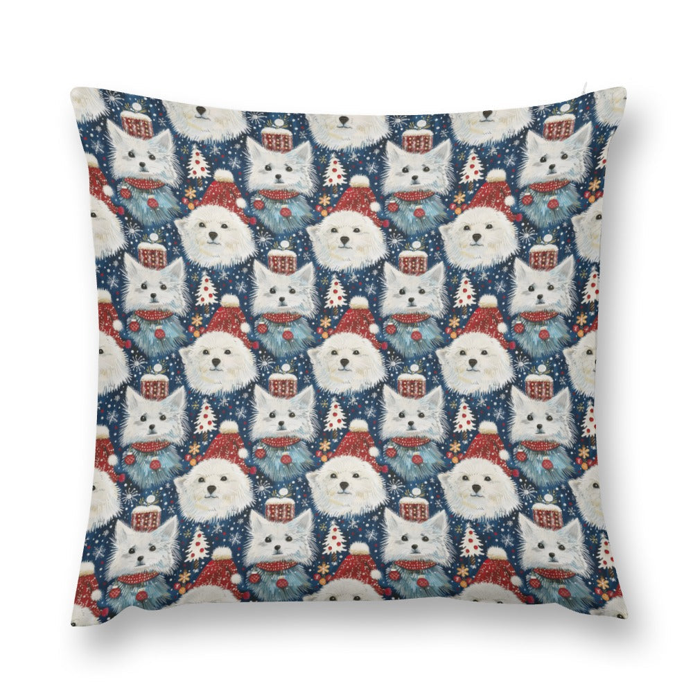 Winter Wonderland American Eskie Christmas Soft Plush Pillowcase-Home Decor-American Eskimo Dog, Christmas, Home Decor, Pillows-12 
