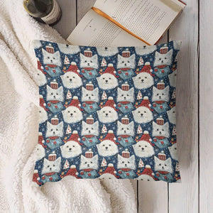 Winter Wonderland American Eskie Christmas Soft Plush Pillowcase-Home Decor-American Eskimo Dog, Christmas, Home Decor, Pillows-2