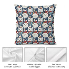 Load image into Gallery viewer, Winter Wonderland American Eskie Christmas Soft Plush Pillowcase-Home Decor-American Eskimo Dog, Christmas, Home Decor, Pillows-5