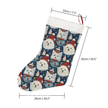 Load image into Gallery viewer, Winter Wonderland American Eskie Christmas Stocking-Christmas Ornament-American Eskimo Dog, Christmas, Home Decor-26X42CM-White-4