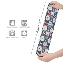 Load image into Gallery viewer, Winter Wonderland American Eskie Christmas Women&#39;s Breathable Holiday Socks-Accessories-Accessories, American Eskimo Dog, Christmas, Dog Mom Gifts, Socks-One Size-5