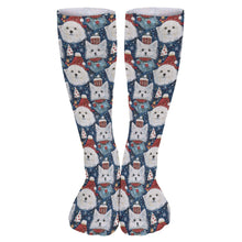 Load image into Gallery viewer, Winter Wonderland American Eskie Christmas Women&#39;s Breathable Holiday Socks-Accessories-Accessories, American Eskimo Dog, Christmas, Dog Mom Gifts, Socks-One Size-1
