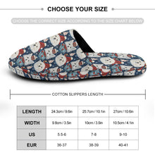 Load image into Gallery viewer, Winter Wonderland American Eskie Christmas Women&#39;s Cotton Mop Slippers-Footwear-Accessories, American Eskimo Dog, Christmas, Dog Mom Gifts, Slippers-5