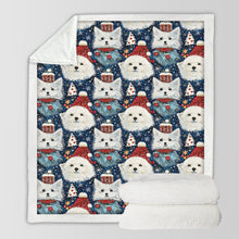 Load image into Gallery viewer, Winter Wonderland American Eskies Soft Warm Christmas Blanket-Blanket-American Eskimo Dog, Blankets, Christmas, Dog Dad Gifts, Dog Mom Gifts, Home Decor-10