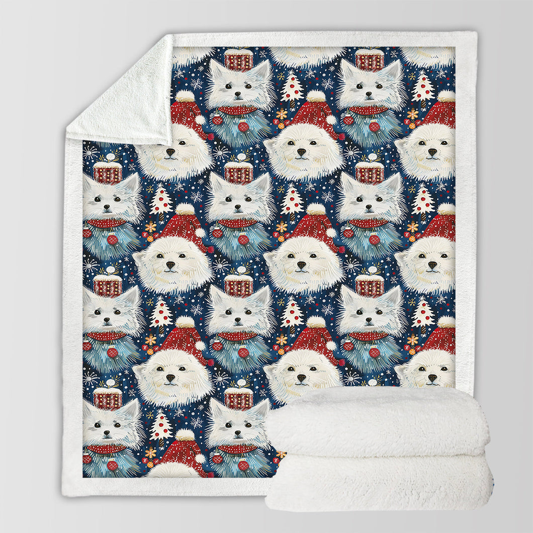 Winter Wonderland American Eskies Soft Warm Christmas Blanket-Blanket-American Eskimo Dog, Blankets, Christmas, Dog Dad Gifts, Dog Mom Gifts, Home Decor-10