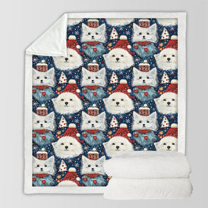Winter Wonderland American Eskies Soft Warm Christmas Blanket-Blanket-American Eskimo Dog, Blankets, Christmas, Dog Dad Gifts, Dog Mom Gifts, Home Decor-3