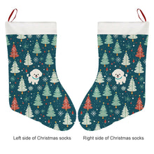 Load image into Gallery viewer, Winter Wonderland Bichon Frise Christmas Stocking-Christmas Ornament-Bichon Frise, Christmas, Home Decor-26X42CM-White3-3