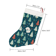 Load image into Gallery viewer, Winter Wonderland Bichon Frise Christmas Stocking-Christmas Ornament-Bichon Frise, Christmas, Home Decor-26X42CM-White3-4