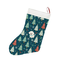 Load image into Gallery viewer, Winter Wonderland Bichon Frise Christmas Stocking-Christmas Ornament-Bichon Frise, Christmas, Home Decor-26X42CM-White3-1