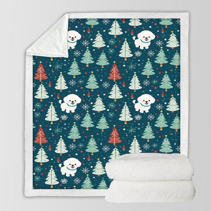 Winter Wonderland Bichon Frise Soft Warm Christmas Blanket-Blanket-Bichon Frise, Blankets, Christmas, Dog Dad Gifts, Dog Mom Gifts, Home Decor-10
