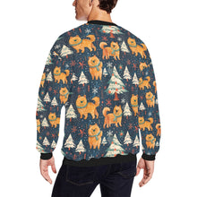 Load image into Gallery viewer, Winter Wonderland Chow Chow Christmas Fuzzy Sweatshirt for Men-Apparel-Apparel, Chow Chow, Christmas, Dog Dad Gifts, Sweatshirt-2