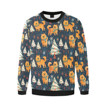 Load image into Gallery viewer, Winter Wonderland Chow Chow Christmas Fuzzy Sweatshirt for Men-Apparel-Apparel, Chow Chow, Christmas, Dog Dad Gifts, Sweatshirt-3