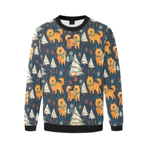 Winter Wonderland Chow Chow Christmas Fuzzy Sweatshirt for Men-Apparel-Apparel, Chow Chow, Christmas, Dog Dad Gifts, Sweatshirt-3