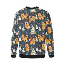 Load image into Gallery viewer, Winter Wonderland Chow Chow Christmas Fuzzy Sweatshirt for Men-Apparel-Apparel, Chow Chow, Christmas, Dog Dad Gifts, Sweatshirt-4