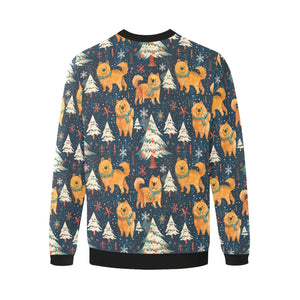 Winter Wonderland Chow Chow Christmas Fuzzy Sweatshirt for Men-Apparel-Apparel, Chow Chow, Christmas, Dog Dad Gifts, Sweatshirt-4