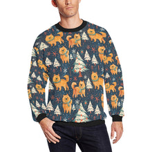 Load image into Gallery viewer, Winter Wonderland Chow Chow Christmas Fuzzy Sweatshirt for Men-Apparel-Apparel, Chow Chow, Christmas, Dog Dad Gifts, Sweatshirt-S-1