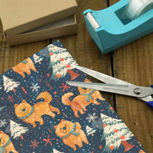 Load image into Gallery viewer, Winter Wonderland Chow Chow Christmas Gift Wrapping Paper - 2 Rolls-Christmas Ornament-Chow Chow,Christmas,Wrapping Paper-4