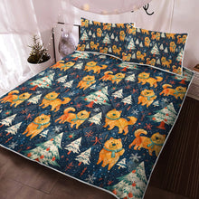 Load image into Gallery viewer, Winter Wonderland Chow Chow Christmas Quilt Blanket Bedding Set-Bedding-Bedding, Blankets, Chow Chow, Christmas, Home Decor-3