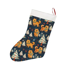 Load image into Gallery viewer, Winter Wonderland Chow Chow Christmas Stocking-Christmas Ornament-Chow Chow, Christmas, Home Decor-26X42CM-White-1