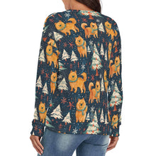 Load image into Gallery viewer, Winter Wonderland Chow Chow Women's V-Neck Christmas Sweater-Apparel-Apparel,Chow Chow,Christmas,Dog Mom Gifts,Sweater,Sweatshirt-4