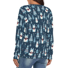 Load image into Gallery viewer, Winter Wonderland Husky Women's V-Neck Christmas Sweater-Apparel-Apparel,Christmas,Dog Mom Gifts,Siberian Husky,Sweater,Sweatshirt-4