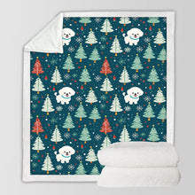 Load image into Gallery viewer, Winter Wonderland Maltese Christmas Soft Warm Fleece Blanket-Blanket-Blankets, Christmas, Dog Dad Gifts, Dog Mom Gifts, Home Decor, Maltese-10