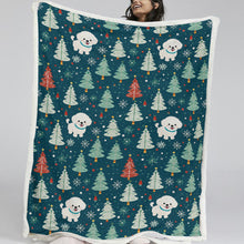 Load image into Gallery viewer, Winter Wonderland Maltese Christmas Soft Warm Fleece Blanket-Blanket-Blankets, Christmas, Dog Dad Gifts, Dog Mom Gifts, Home Decor, Maltese-11