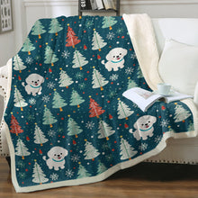 Load image into Gallery viewer, Winter Wonderland Maltese Christmas Soft Warm Fleece Blanket-Blanket-Blankets, Christmas, Dog Dad Gifts, Dog Mom Gifts, Home Decor, Maltese-12