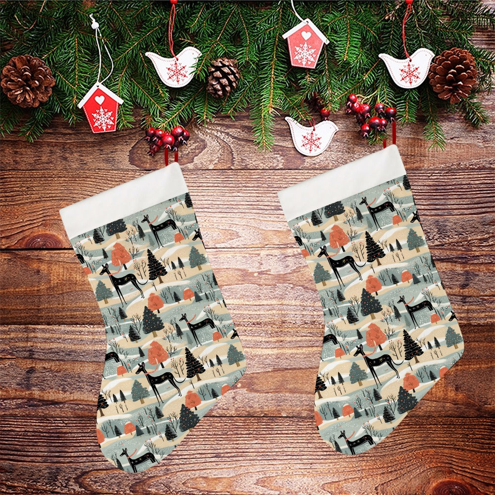 Wintry Wonderland Great Dane’s Christmas Stocking-Christmas Ornament-Christmas, Great Dane, Home Decor-26X42CM-White1-2