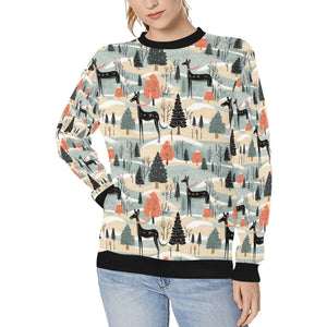 Wintry Wonderland Great Dane’s Christmas Sweatshirt for Women-Apparel-Apparel, Christmas, Dog Mom Gifts, Great Dane, Sweatshirt-S-1