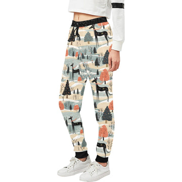 Wintry Wonderland Great Dane’s Christmas Unisex Sweatpants-Apparel-Apparel, Christmas, Dog Dad Gifts, Dog Mom Gifts, Great Dane, Pajamas-2