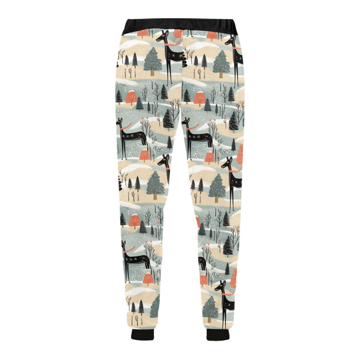 Wintry Wonderland Great Dane’s Christmas Unisex Sweatpants-Apparel-Apparel, Christmas, Dog Dad Gifts, Dog Mom Gifts, Great Dane, Pajamas-5