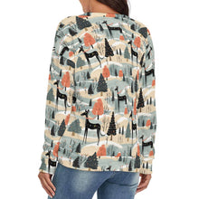 Load image into Gallery viewer, Wintry Wonderland Great Dane’s Women&#39;s V-Neck Christmas Sweater-Apparel-Apparel,Christmas,Dog Mom Gifts,Great Dane,Sweater,Sweatshirt-2