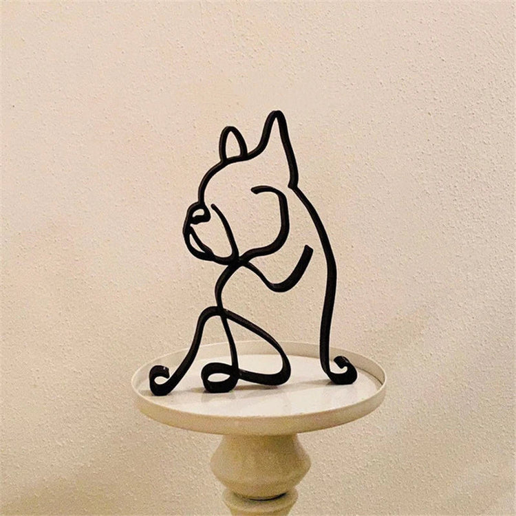Wire Boxer Silhouette Small Curved Metal Statue 05 China 2 750x
