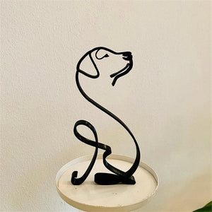 Wire Dachshund Silhouette Small Curved Metal Statue-Home Decor-Dachshund, Dog Dad Gifts, Dog Mom Gifts, Home Decor, Statue-03-China-3